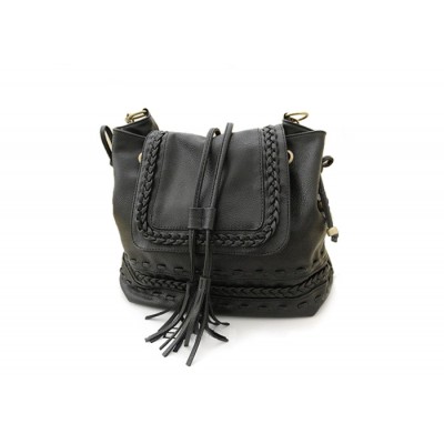 Casual Women's Crossbody Bag With Weaving and Tassels Design
